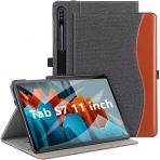 Ztotop Galaxy Tab S7 Deri Stand Klf (11 in)-DenimBlack