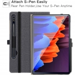 Ztotop Galaxy Tab S7 Deri Stand Klf (11 in)-DenimBlack