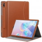 Ztotop Samsung Galaxy Tab S6 Deri Standl Klf (10.5 in)-Brown