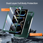 Ztotop Tam Korumal iPad Pro M4 Klf (13 in)-Midnight Green