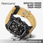 amBand Apple Watch 9/8/7 45mm Darbeye Dayankl Kay-Sand Beige