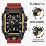amBand Apple Watch 9/8/7 45mm Darbeye Dayankl Kay-Red