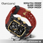 amBand Apple Watch 9/8/7 45mm Darbeye Dayankl Kay-Red