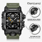 amBand Apple Watch 9/8/7 45mm Darbeye Dayankl Kay-Army Green