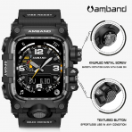 amBand Apple Watch 9/8/7 45mm Darbeye Dayankl Kay-Matte Black 