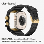 amBand Apple Watch Ultra 49mm Darbeye Dayankl Kay-Black Gold