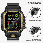 amBand Apple Watch Ultra 49mm Darbeye Dayankl Kay-Black Gold