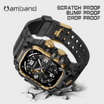amBand Apple Watch Ultra 49mm Darbeye Dayankl Kay-Black Gold
