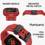 amBand Apple Watch 11/10 42mm M1 Sport Silikon Kay�� -Red