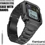 amBand Movin Fortress Sport Pro Apple Watch Paslanmaz elik Kay(45mm)-Black