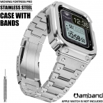 amBand Movin Fortress Sport Pro Apple Watch Paslanmaz elik Kay(44mm)-Silver