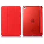amhello iPad 2/3/4 Manyetik Deri Stand Kapak Klf-Red