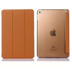 amhello iPad Air 2 Manyetik Deri Stand Kapak Klf-Brown