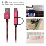 cacoy USB C to Micro USB/Type C Adaptr (2M)-Red