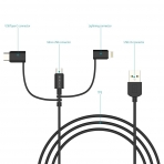dodocool Lightning/Mikro USB/USB C Kablosu