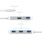 dodocool USB-C Hub Type-C 3.1 / 4 USB 3.0 / 1 HD Balant (4K)