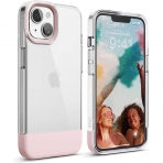 elago Glide Armor Serisi iPhone 14 Plus Klf-Clear/Lovely Pink