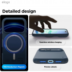 elago iPhone 18 Pro Max Manyetik Kenarl� Silikon K�l�f-Jean Indigo