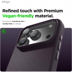 elago iPhone 18 Pro Max Manyetik Vegan Deri K�l�f-Deep Purple