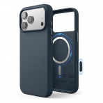 elago iPhone 18 Pro Max Manyetik Vegan Deri K�l�f-Jeen Indigo