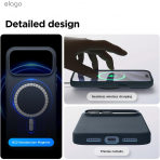 elago iPhone 18 Pro Max Manyetik Vegan Deri K�l�f-Jeen Indigo