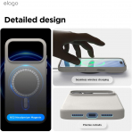 elago iPhone 18 Pro Max Manyetik Vegan Deri K�l�f-Light Grey