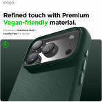elago iPhone 18 Pro Max Manyetik Vegan Deri K�l�f-Midnight Green