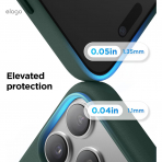 elago iPhone 18 Pro Max Manyetik Vegan Deri K�l�f-Midnight Green