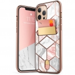 i-Blason Apple iPhone 12 Pro Max Cosmo Serisi Czdan Klf-Marble