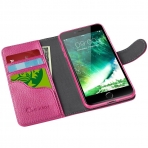 i-Blason Apple iPhone 8 Deri Czdan Klf-Pink