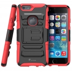 i-Blason Apple iPhone 6 Prime Kickstand Kemer Klipsli Klf-Red