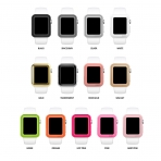 iCASEIT Apple Watch 42 mm Klf ve Cam Ekran Koruyucu (3 Adet)- Green Orange Pink