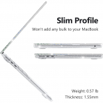 iCasso Liquid Retina MacBook Air Uyumlu Klf(13.6 in)-Clear Glitter 