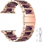 iiteeology Apple Watch Ultra Paslanmaz elik Kay (49/45/44/42mm)-Purple Rose Gold