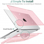 TWOLSKOO MacBook Pro M1/M4 Uyumlu Klf (14 in)-Glitter Pink