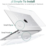 TWOLSKOO MacBook Pro M1/M4 Uyumlu Klf (14 in)-Glitter Clear