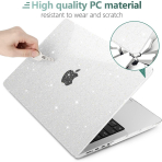 TWOLSKOO MacBook Pro M1/M4 Uyumlu Klf (14 in)-Glitter Clear
