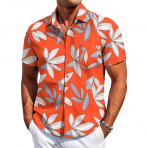 monoFe Erkek Ksa Kollu Hawaii Gmlek(Turuncu)