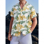 monoFe Erkek Ksa Kollu Hawaii Gmlek(Beyaz)