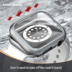 pzoz Apple Watch 4 Ekran Koruyucu Bumper K�l�f (40mm)-Silver