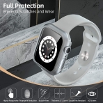 pzoz Apple Watch 4 Ekran Koruyucu Bumper Klf (44mm)-Silver