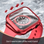 pzoz Apple Watch 4 Ekran Koruyucu Bumper Klf (44mm)-Red