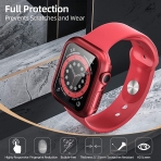 pzoz Apple Watch 4 Ekran Koruyucu Bumper Klf (44mm)-Red