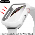 pzoz Apple Watch 4 Ekran Koruyucu Bumper Klf (40mm)-White