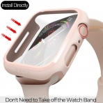 pzoz Apple Watch 4 Ekran Koruyucu Bumper Klf (40mm)-Pink