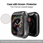 pzoz Apple Watch 4 Ekran Koruyucu Bumper Klf (44mm)-Black