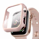 pzoz Apple Watch 4 Ekran Koruyucu Bumper Klf (44mm)-Pink