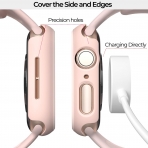 pzoz Apple Watch 4 Ekran Koruyucu Bumper Klf (44mm)-Pink