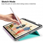 Tomtoc iPad Air 4 Kalem Blmeli Klf (10.9 in)-BlueMint