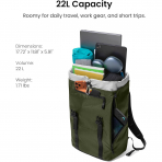 tomtoc VintPack TA1 Laptop S�rt �antas� (22 L)-Green Light